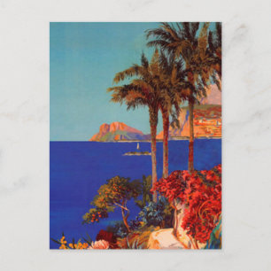 Vintage Antibes Cote D'Azur Landscape Holiday Postcard