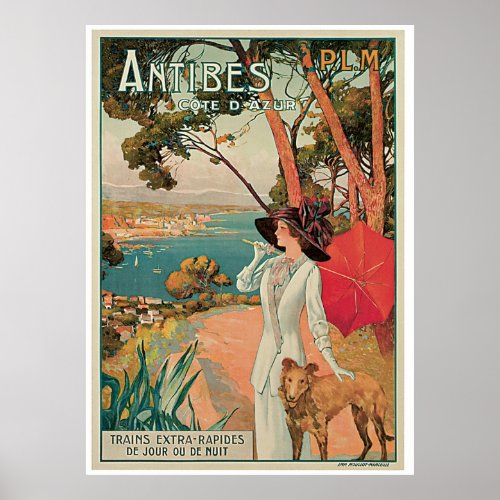 Vintage Antibes Cote dAzur Poster