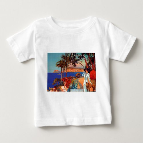 Vintage Antibes Cote DAzur Travel Baby T_Shirt