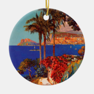 Vintage Antibes Cote D'Azur Travel Ceramic Ornament