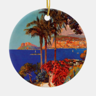 Vintage Antibes Cote D'Azur Travel Ceramic Ornament