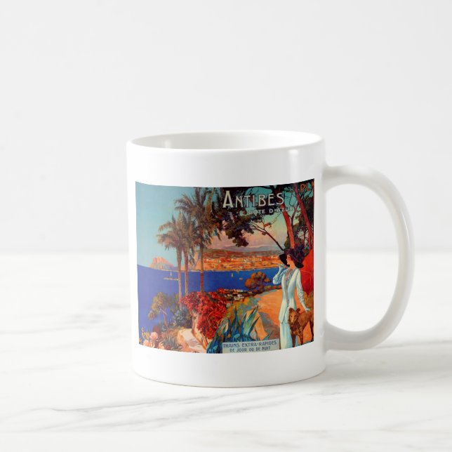 Vintage Antibes Cote D'Azur Travel Coffee Mug (Right)