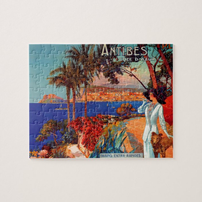 Vintage Antibes Cote D'Azur Travel Jigsaw Puzzle