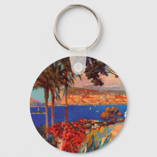 Vintage Antibes Cote D'Azur Travel Keychain