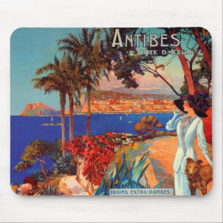 Vintage Antibes Cote D'Azur Travel Mouse Pad
