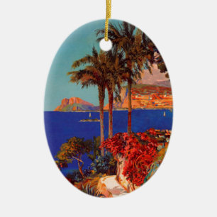 Vintage Antibes Cote D'Azur Travel Ornament