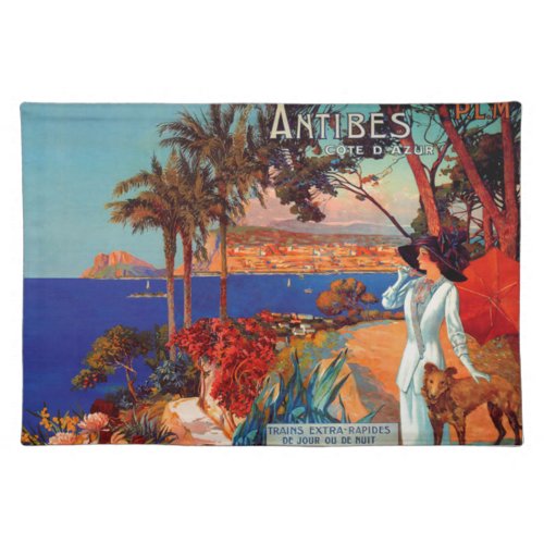 Vintage Antibes Cote DAzur Travel Placemat