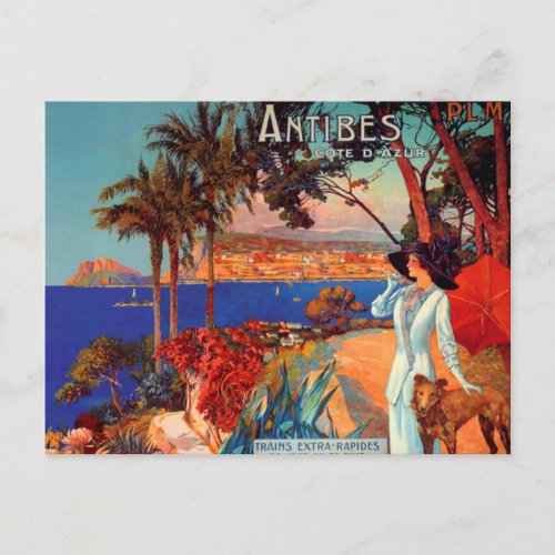 Vintage Antibes Cote DAzur Travel Postcard