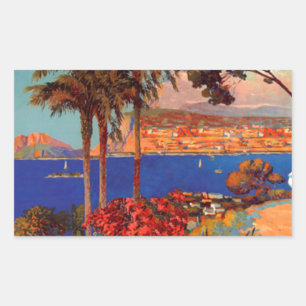 Vintage Antibes Cote D'Azur Travel Rectangular Sticker