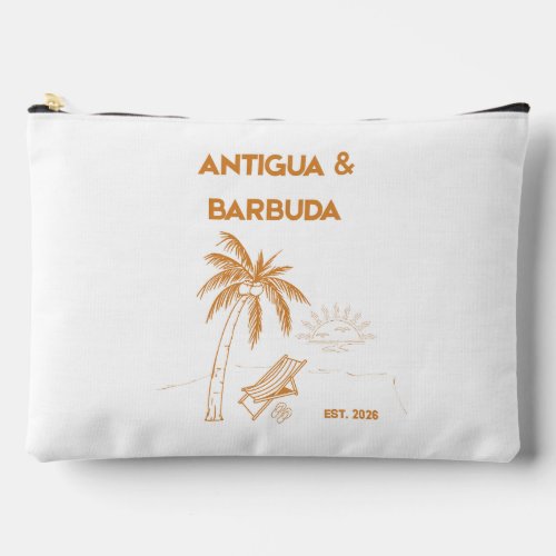 Vintage Antigua Barbuda Luxury Resort Large Pouch