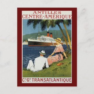 Vintage Antilles Travel Advertisement Postcard
