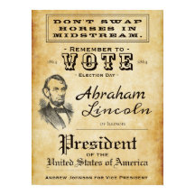 Vintage Antique Abraham Lincoln Campaign Poster