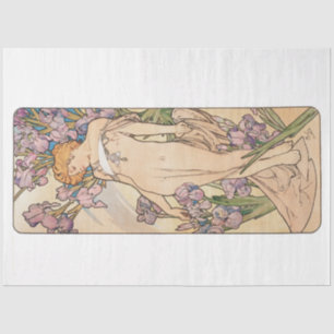 Vintage Antique Alphonse Mucha Art Nouveau Tissue Paper