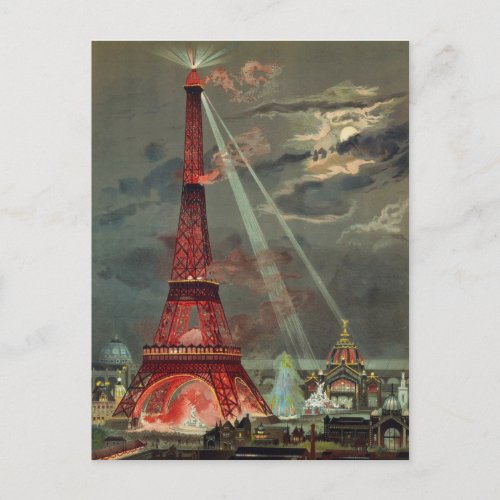 Vintage Antique Art Deco Eiffel Tower Paris France Postcard