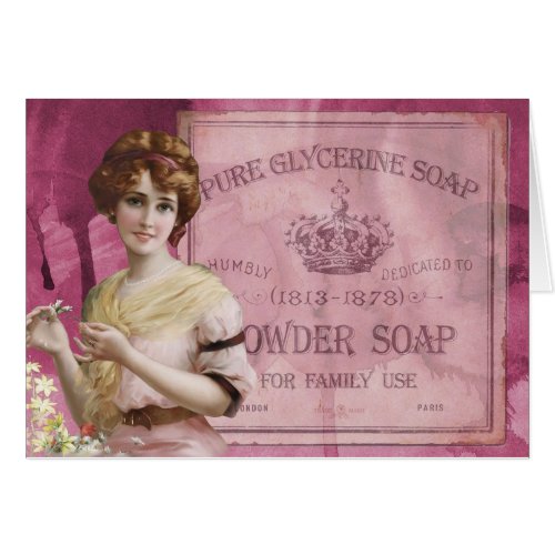 Vintage Antique Art Deco Lady Soap Advertisement