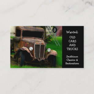 Vintage Antique Automobile Restoration Business Card