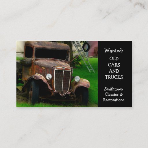 Customizable Vintage Antique Automobile Restoration Business Card Template
