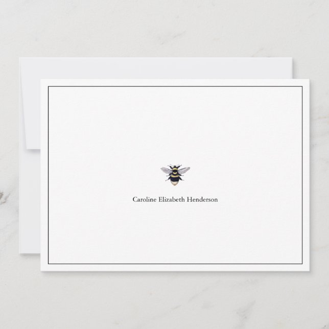 Vintage Antique Bee Classic Note Card (Front)
