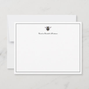 Vintage Antique Bee Elegant Script Personalized Note Card