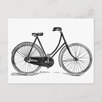 Vintage Antique Bicycle Silhouette Illustration Postcard by CuteLittleTreasures at Zazzle