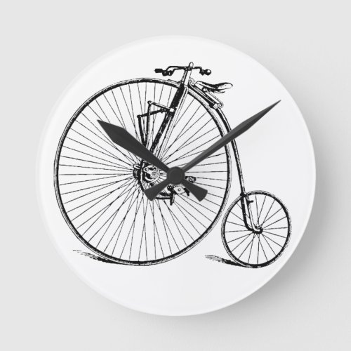 Vintage Antique Big Wheel Bicycle Round Clock