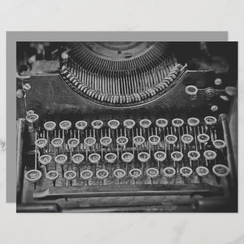 Vintage Antique Black And White Typewriter