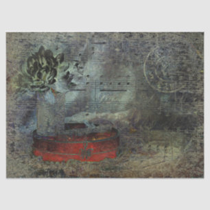 Vintage Antique Black Red Old Script Sheet Music