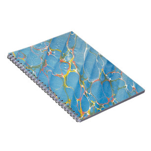 Vintage Antique Blue Marble Paper, Reader, Writer Notebook