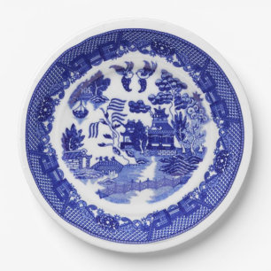 Vintage Antique Blue Willow Pattern circa 1790 Paper Plates