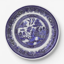 Vintage Antique Blue Willow Pattern circa 1790 Paper Plates Zazzle