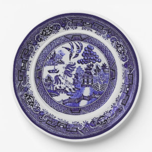Vintage Antique Blue Willow Pattern circa 1790 Paper Plates
