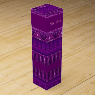 Vintage Antique Border Pattern ART + your Text Wine Box