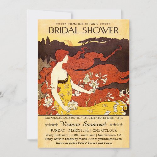 Vintage Antique Bridal Shower Invitations