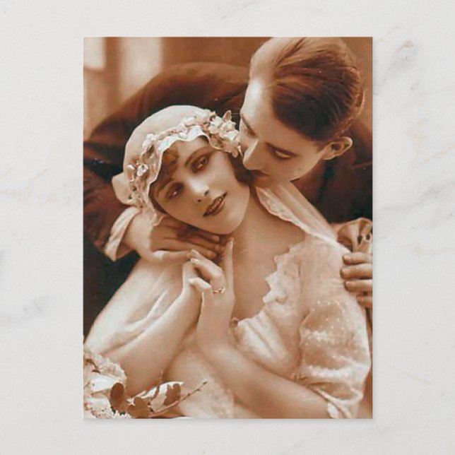 Vintage Antique Bride and Groom Romantic Gifts Postcard (Front)