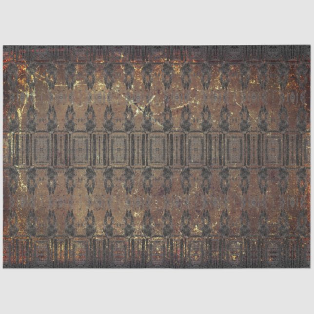 Vintage Antique Brown Black Texture Pattern Tissue Paper (Front)