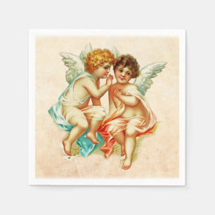 Vintage Antique Cherub Angels Illustration Napkins