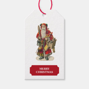 Vintage Antique Christmas Santa Claus & Gifts Gift Tags