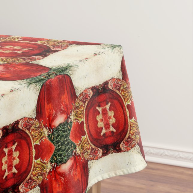 Vintage antique Christmas Themed Part 16 Ephemera Tablecloth (In Situ)