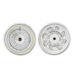 Vintage Antique Circular Slide Rule Photo Cufflinks