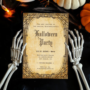 Vintage antique classic Halloween party Invitation