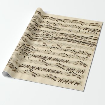 Vintage Antique Classical Music Manuscript Wrapping Paper by LiteraryLasts at Zazzle