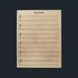 Vintage Antique Custom Sheet Music Paper Notepad<br><div class="desc">Personalised custom vintage style antique effect sheet music paper notebook. Personalized gift idea for a musician.</div>