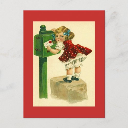 Vintage Antique cute Mailing Valentines Day Card