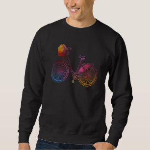 Vintage Antique Cycling Flower 60s Hippie Bicycle Sweatshirt