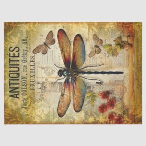 Vintage Antique Dragonfly Decoupage Tissue Paper