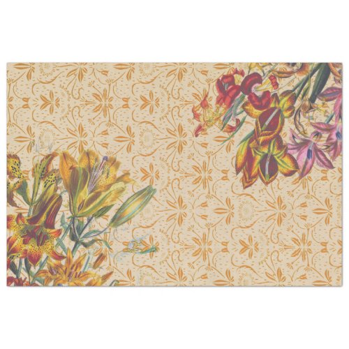 Vintage Antique Floral Decoupage Tissue Paper