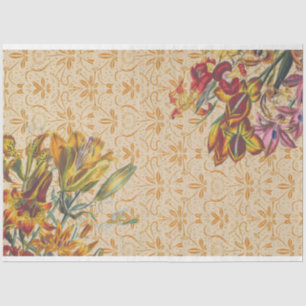 Vintage Antique Floral Decoupage Tissue Paper