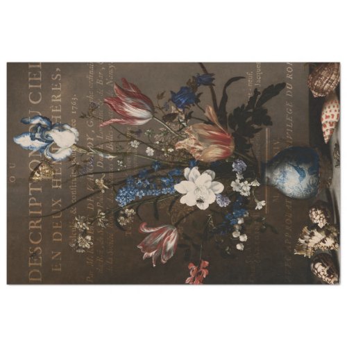 Vintage Antique Floral Decoupage Tissue Paper