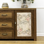 Vintage Antique Floral Opera Ephemera Decoupage Tissue Paper<br><div class="desc">Historic vintage sheet music cover illustration from "Vocal Beauties Operas" with pink and blue roses on ornate delicate engraved filigree frame on grunge distressed parchment.</div>