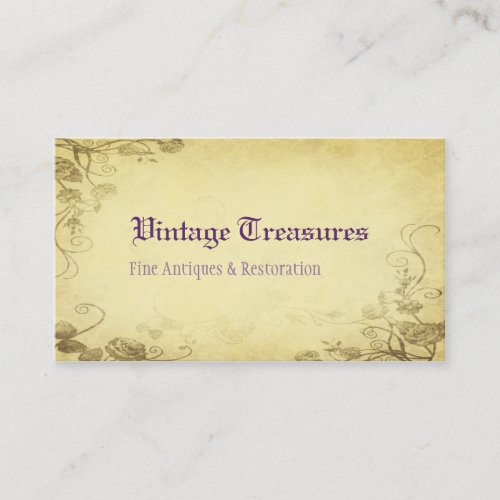 Vintage Antique Floral Rose Business Card Template